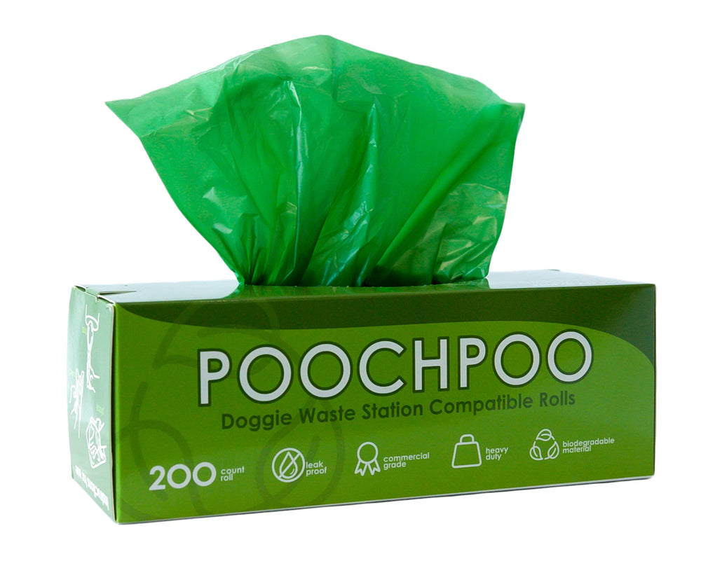 POOCHPOO rodillos de bolsas ecológicas en verde para recargas