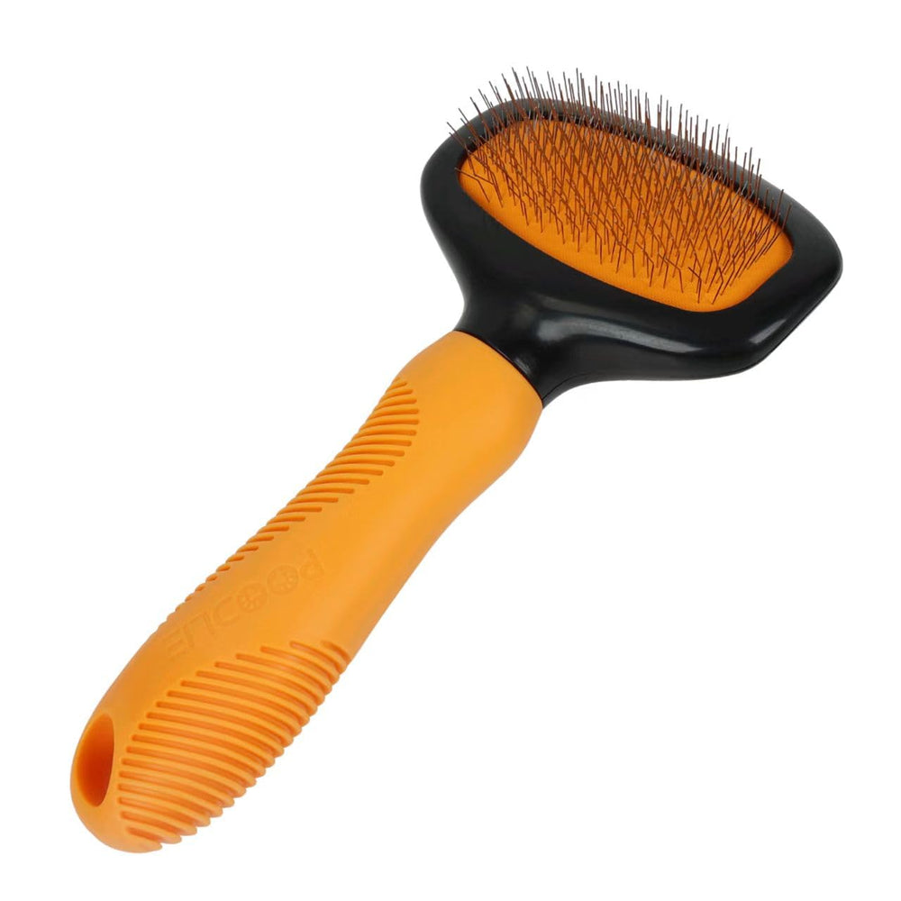 POODLIE Poodle Pet Slicker Brush detalle de puntas de acero inoxidable, suave con la piel.