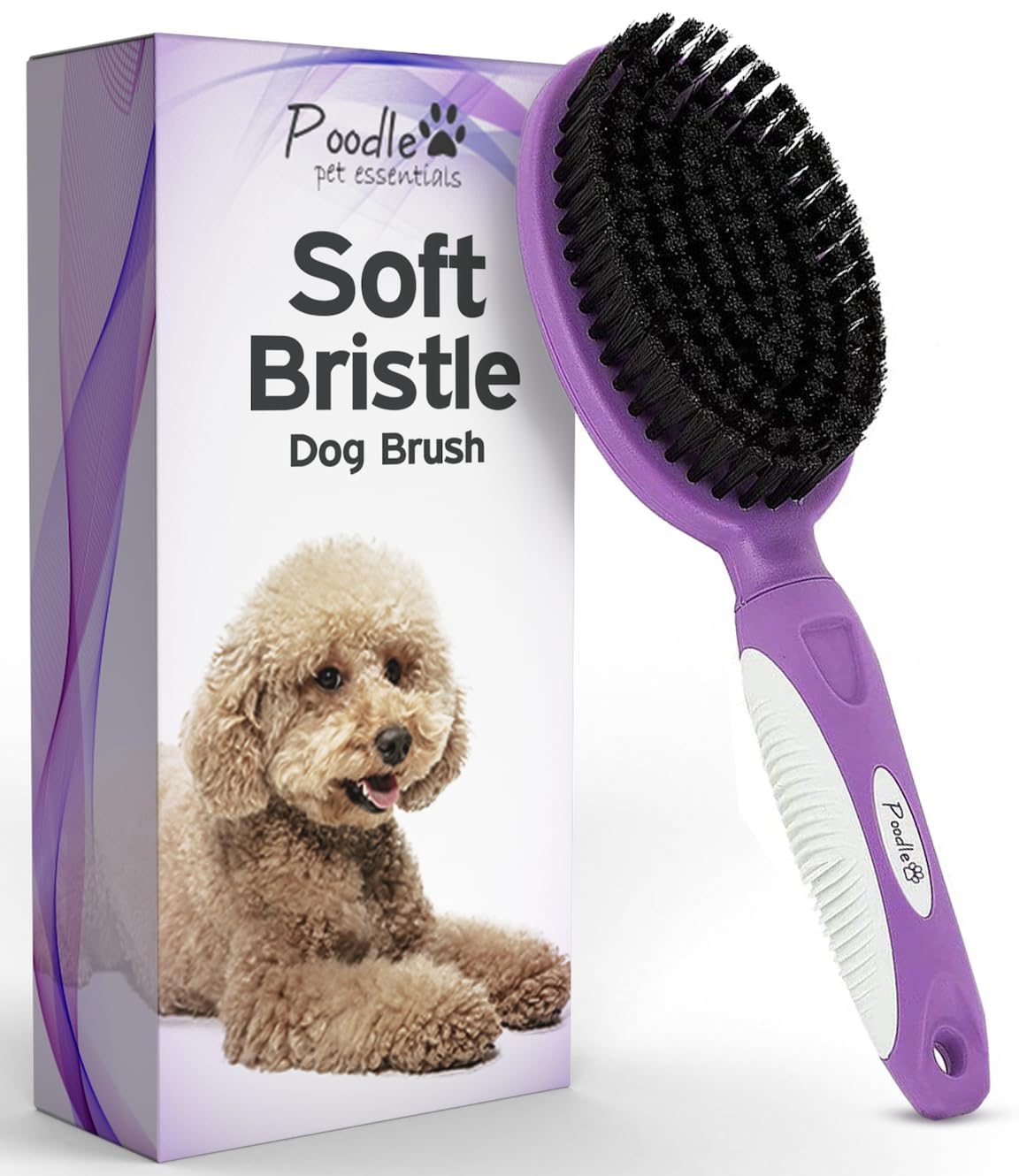 POODLIE cepillo con cerdas firmes para pelo corto, grooming suave para mascotas