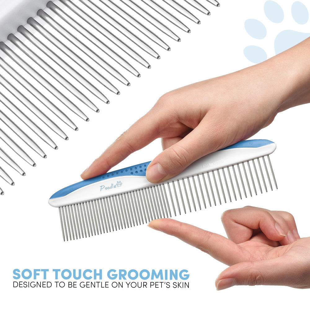 POODLIE cepillo con espaciado medio, perfecto para eliminar nudos y toques finales.