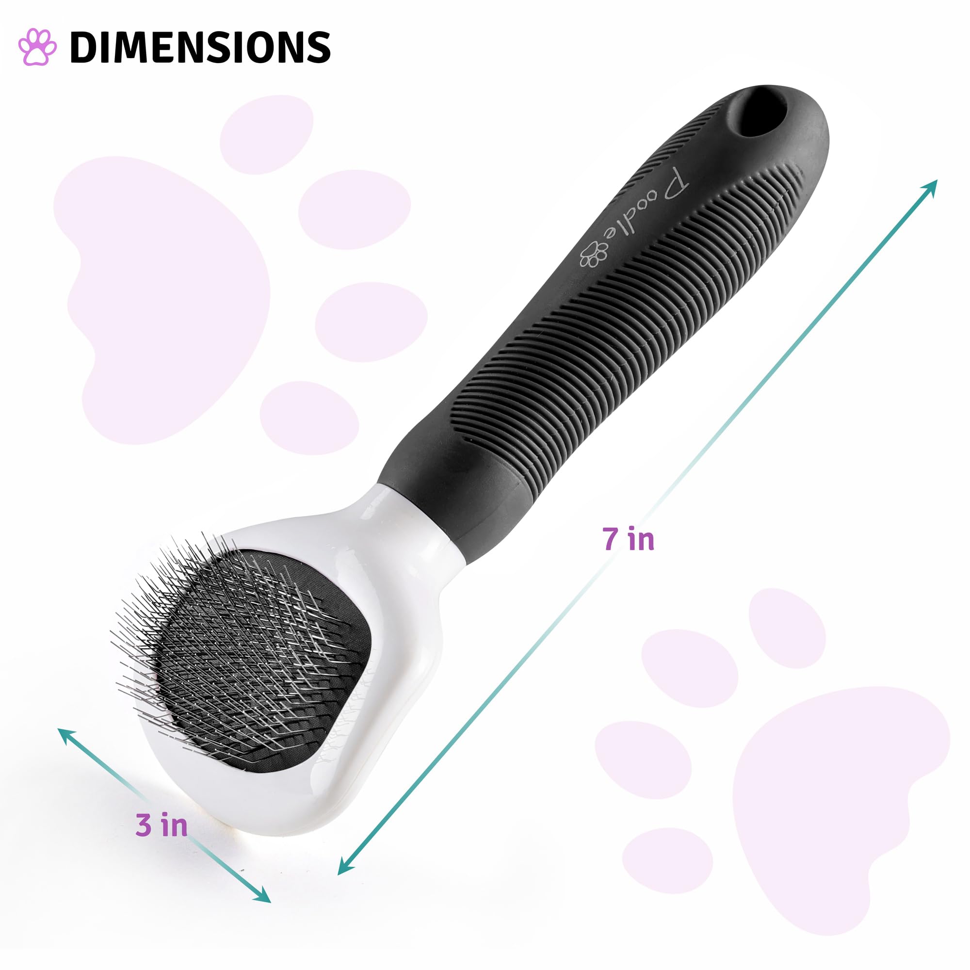 POODLIE cepillo slicker para conejos desenreda sin dolor y reduce pelos sueltos.