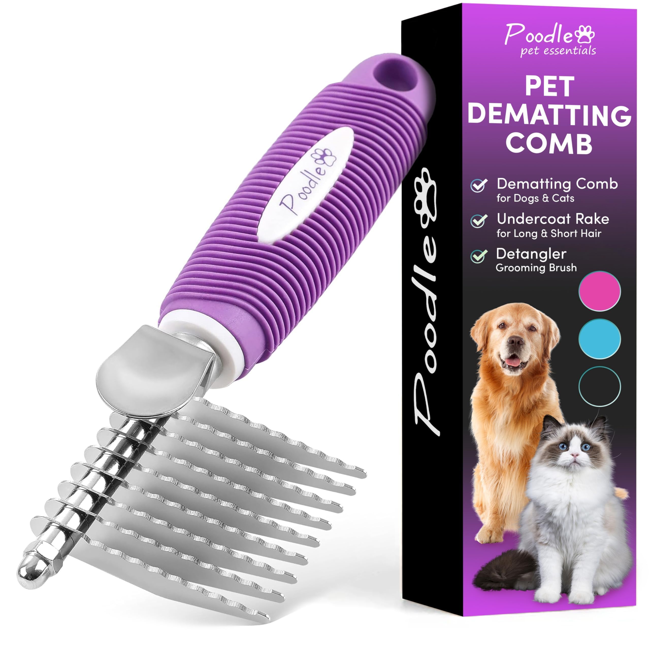 POODLIE Desenmarañador con hojas de acero para deshacer nudos en perros y gatos