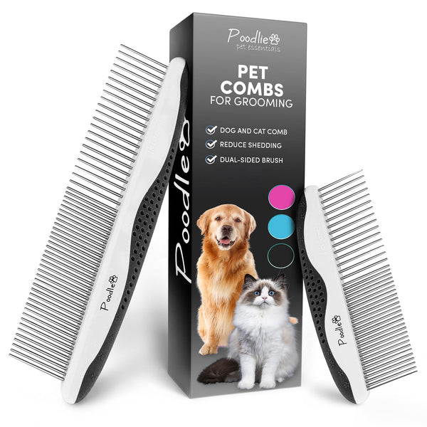 POODLIE peines para mascotas: paquete de dos, ideal para retoques y acabado.