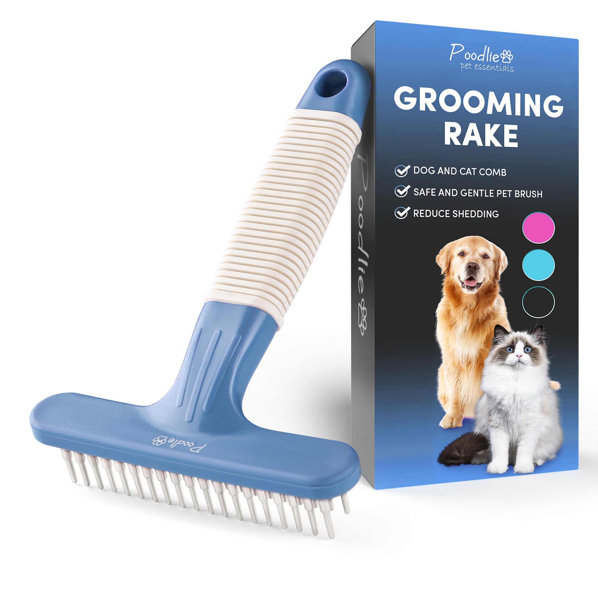 POODLIE rastrillo para pelo de perros elimina pelo suelto con cuidado.