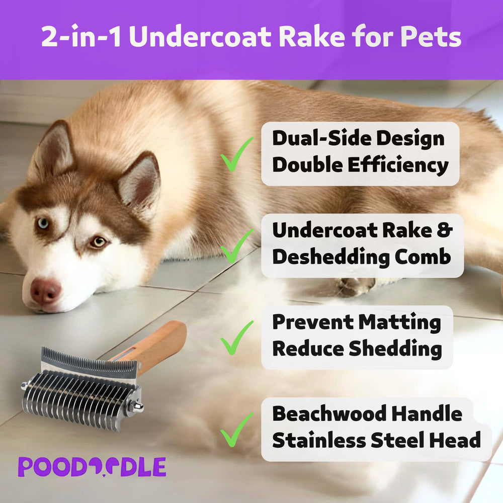 Poodoodle peine deslanado 2 en 1 para eliminar pelos sueltos