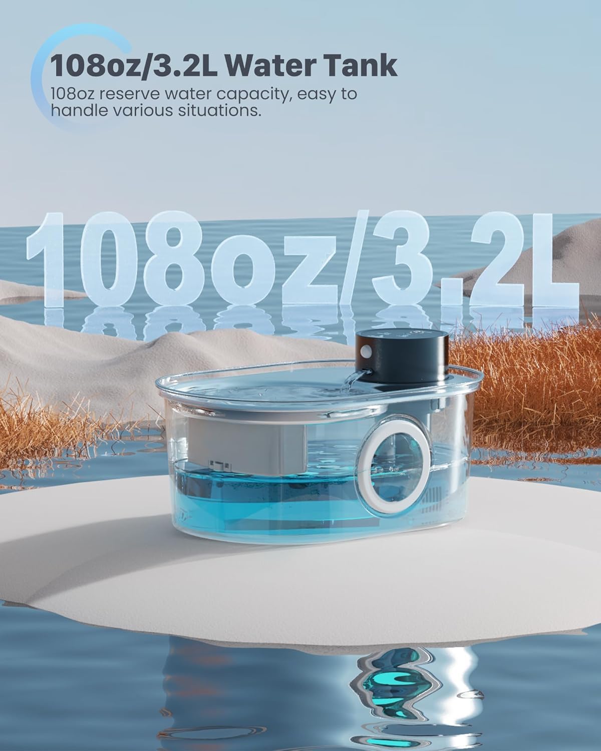Dispensador de agua para mascotas en acero inoxidable Pooeken