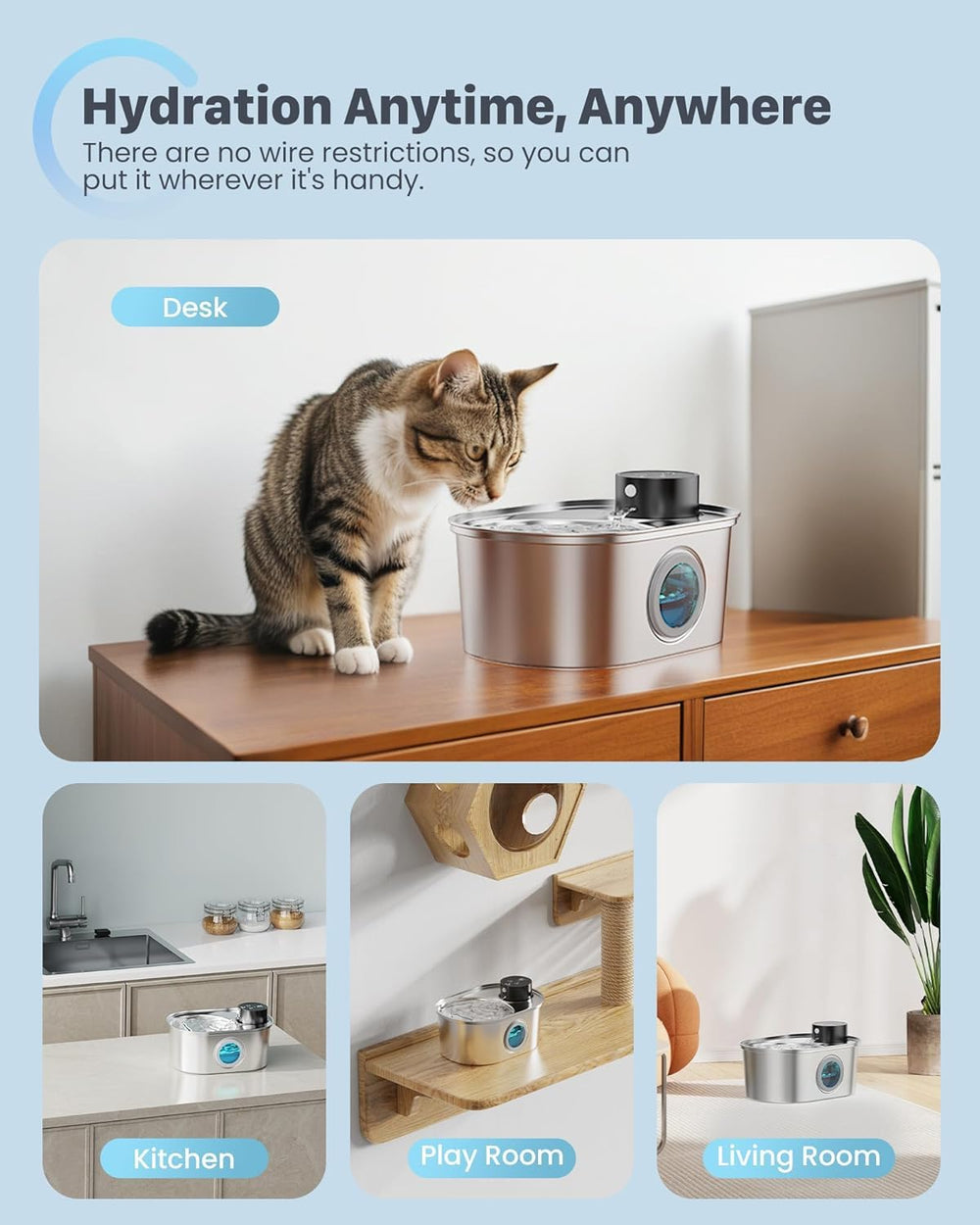 Funcionamiento silencioso Pooeken para gatos en interiores