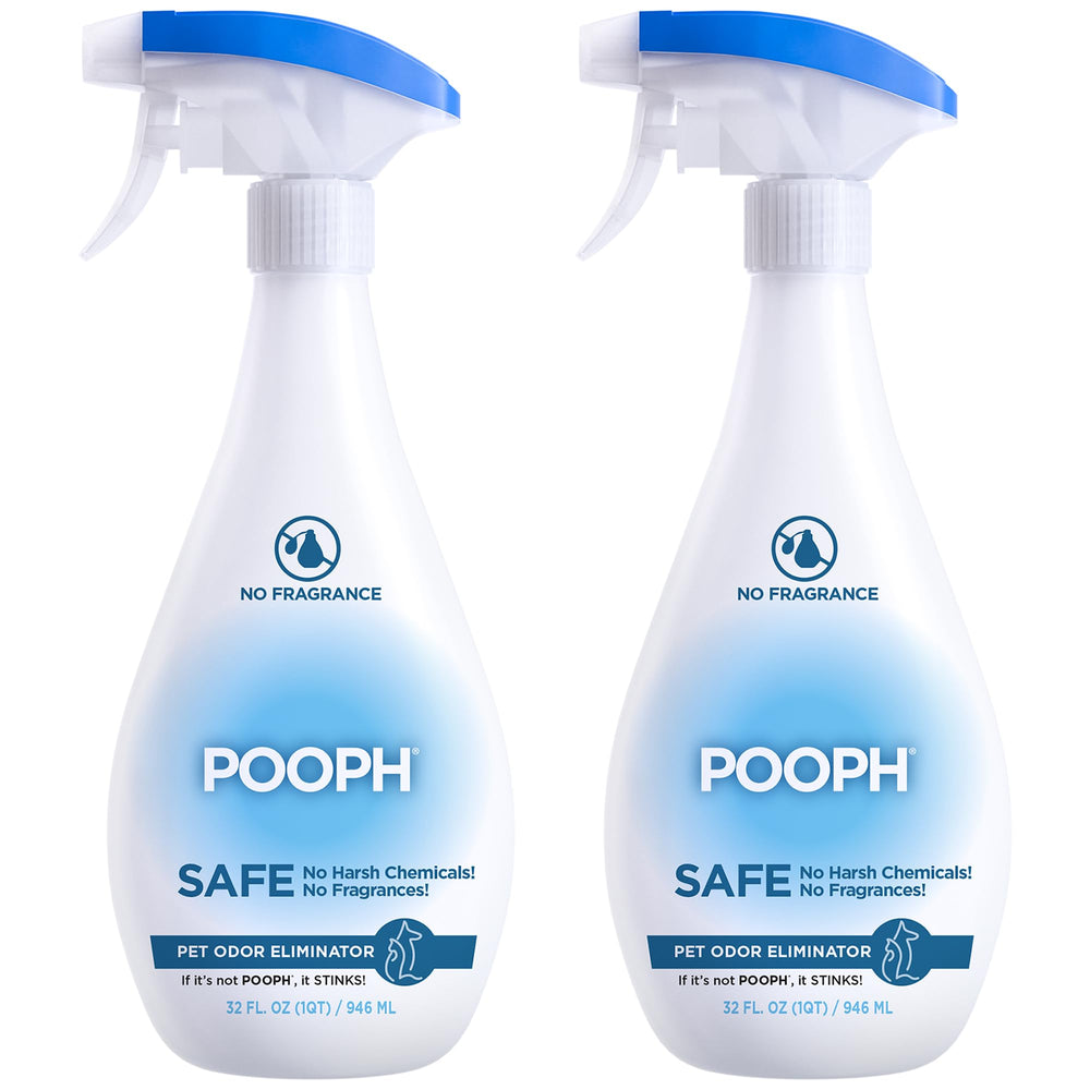 POOPH elimina olores con botella de 32 onzas para mascotas en casa.