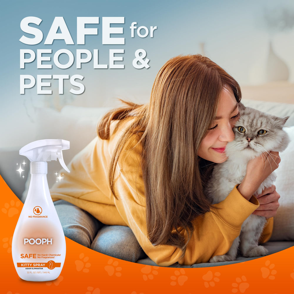 POOPH Kitty Odor Eliminator, sin fragancias, ideal para hogares sensibles