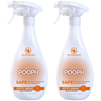 POOPH Kitty Spray, botella de 32 onzas lista para neutralizar olores alrededor de gatos.
