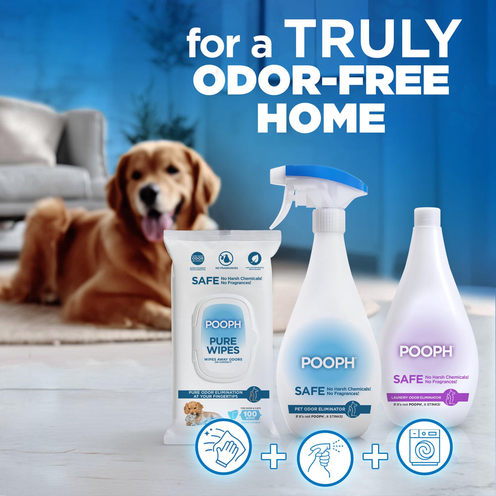 POOPH Pure Wipes limpiando el pelaje con suavidad.