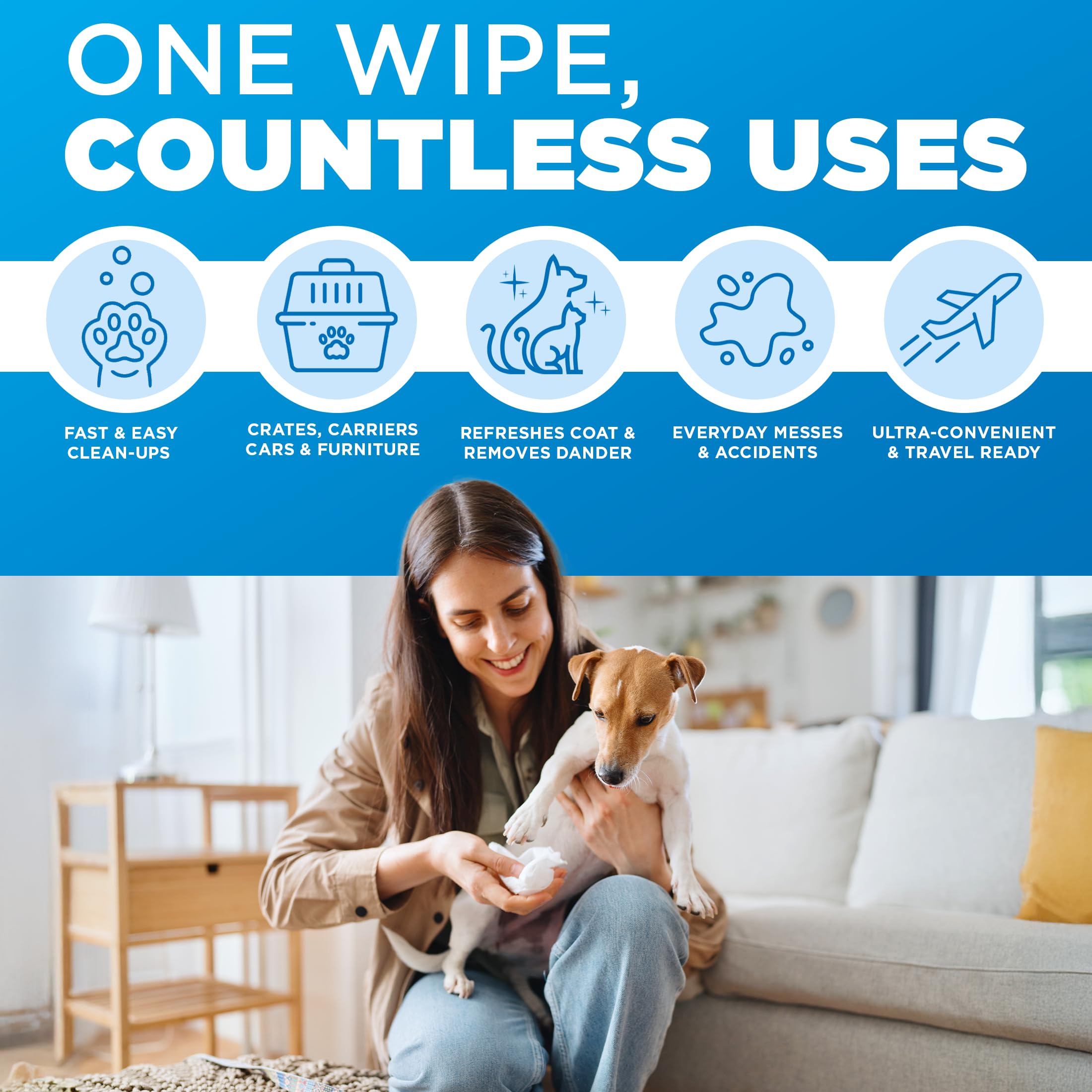 POOPH Pure Wipes limpiando la zona trasera de forma suave.