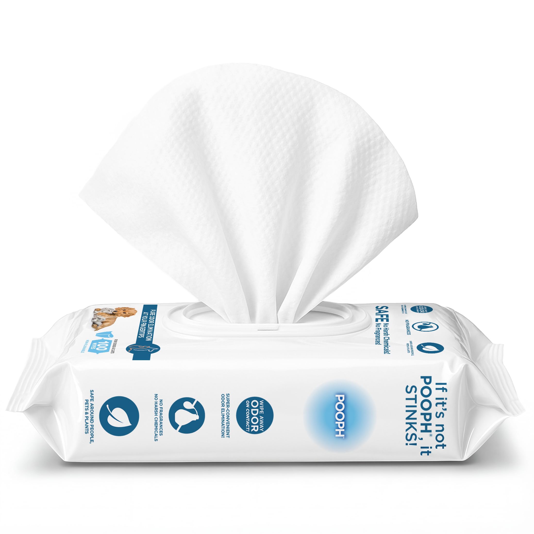 POOPH Pure Wipes eliminando olores en una pasada, producto seguro.