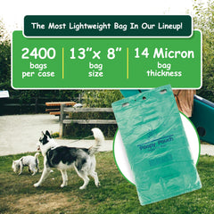 Poopy Pouch diseño opaco en verde, oculta la suciedad para un barrio más limpio.