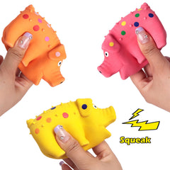 POPLAY juguete cerdo látex naranja con gruñido para entrenamiento y juego diario.