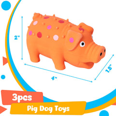 POPLAY juguete cerdo látex rosa con gruñido, ideal para mantener al perro activo.