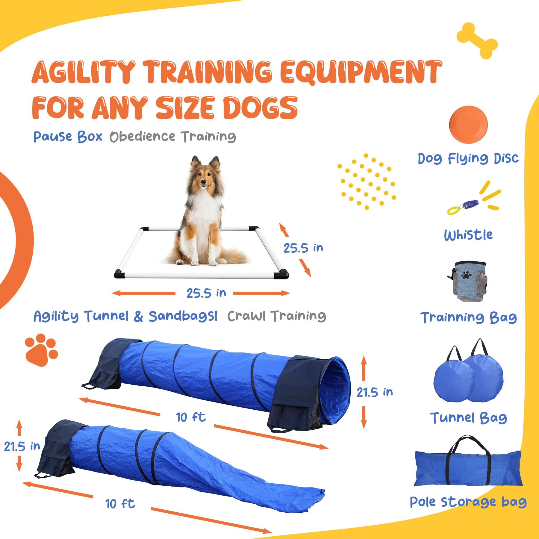 POPMOON saltos ajustables, alturas flexibles para perros