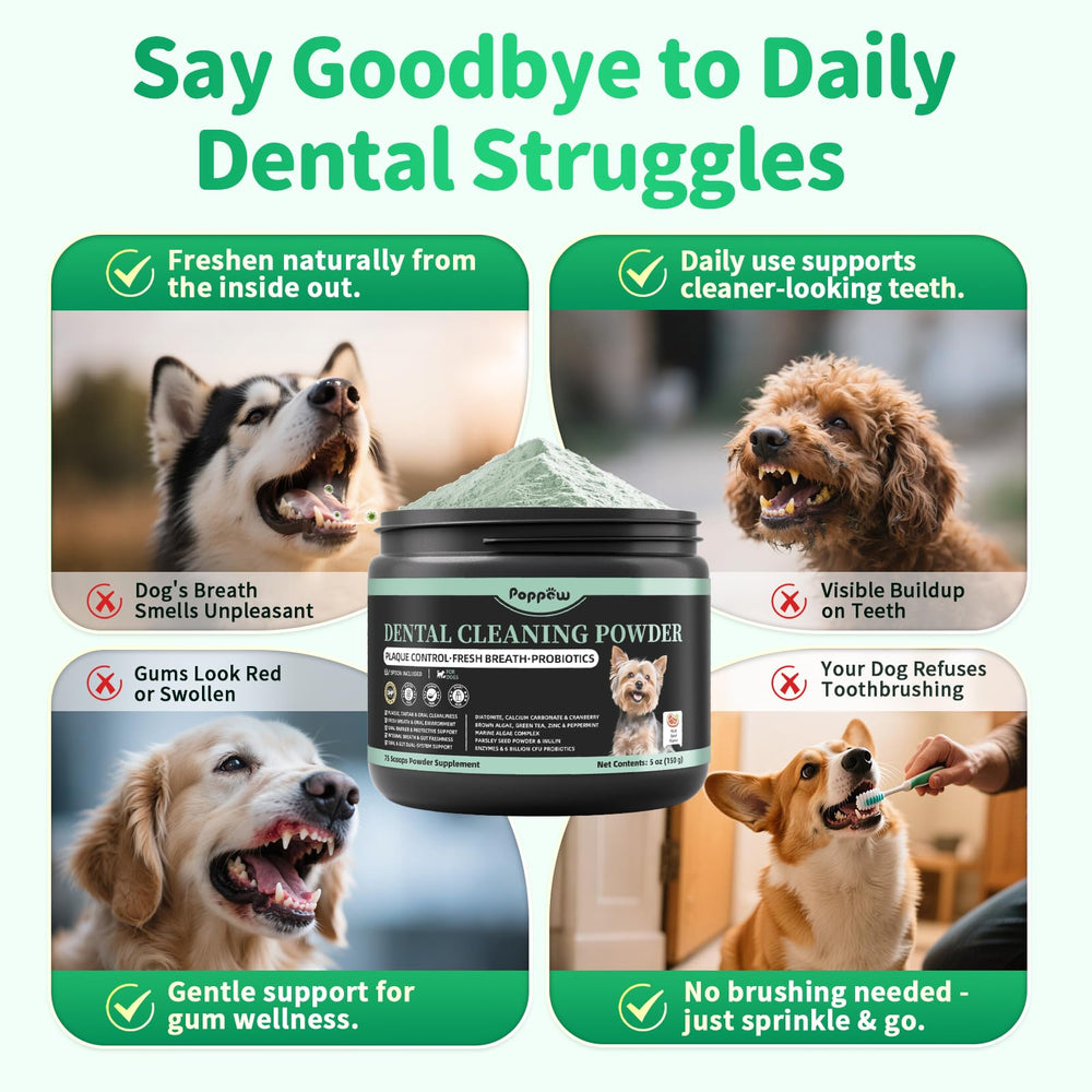 POPPAW ofrece sabor menta ternera agradable para perros.