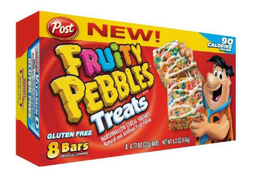 Post Fruity Pebbles Treats, caja de 8 unidades, pack de 2, snack colorido para meriendas