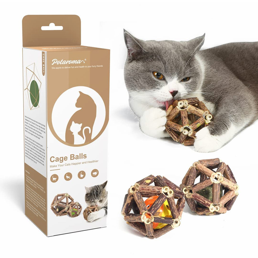 Potaroma bolas-jaula Matatabi y catnip para juego seguro y estímulo natural