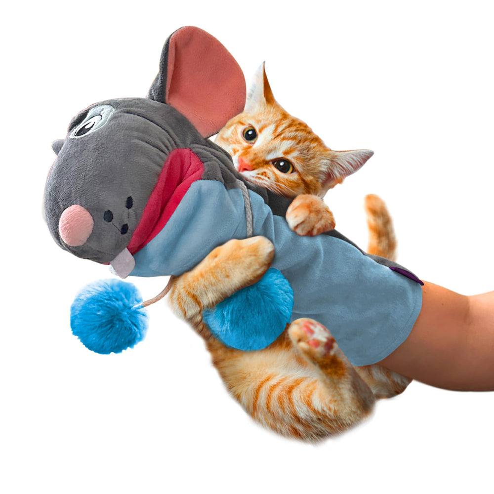 Pounce & Purr Meow Mitt: limpieza rápida y supervisión para uso seguro.
