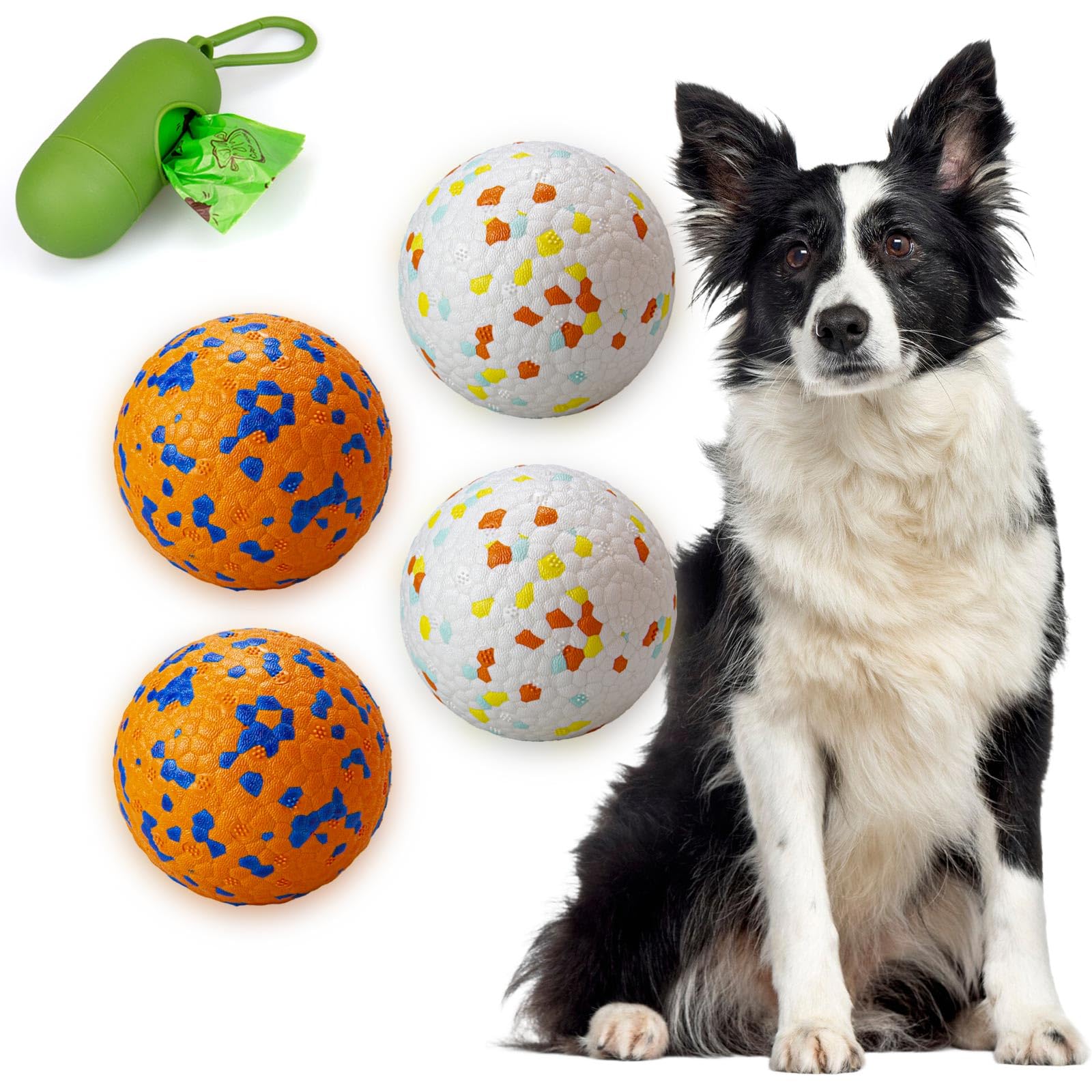 POUPUA bolas perro rebote súper ligero, ideal para juegos de búsqueda al aire libre.