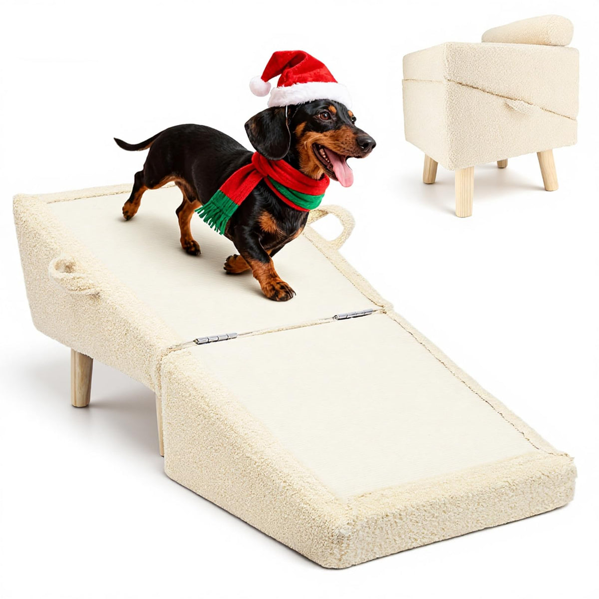 Powerful Xishan escalones para perro pequeño en sofá, facilitan subir sin saltos.