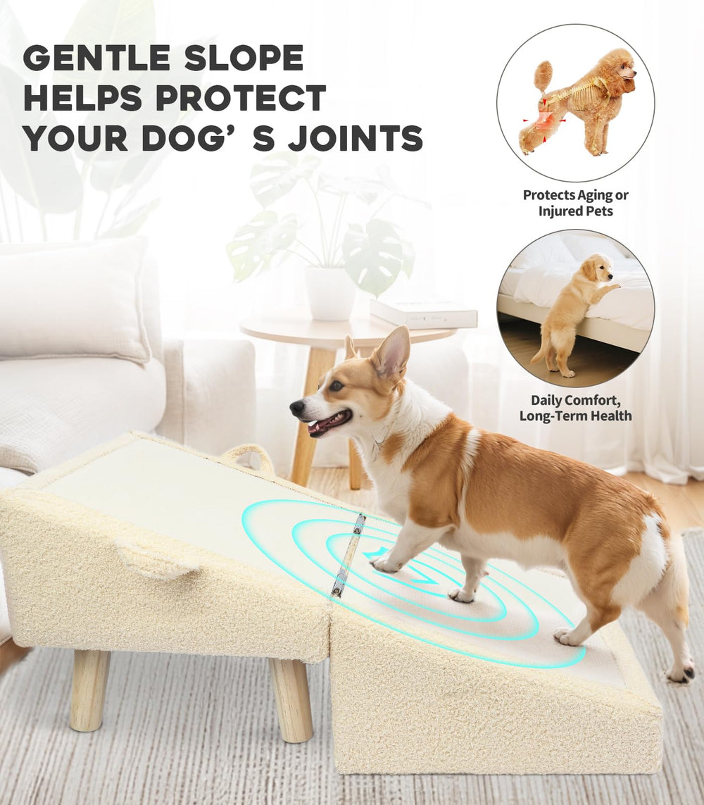 Powerful Xishan rampa para perro junto a sofá y cama, acceso suave.