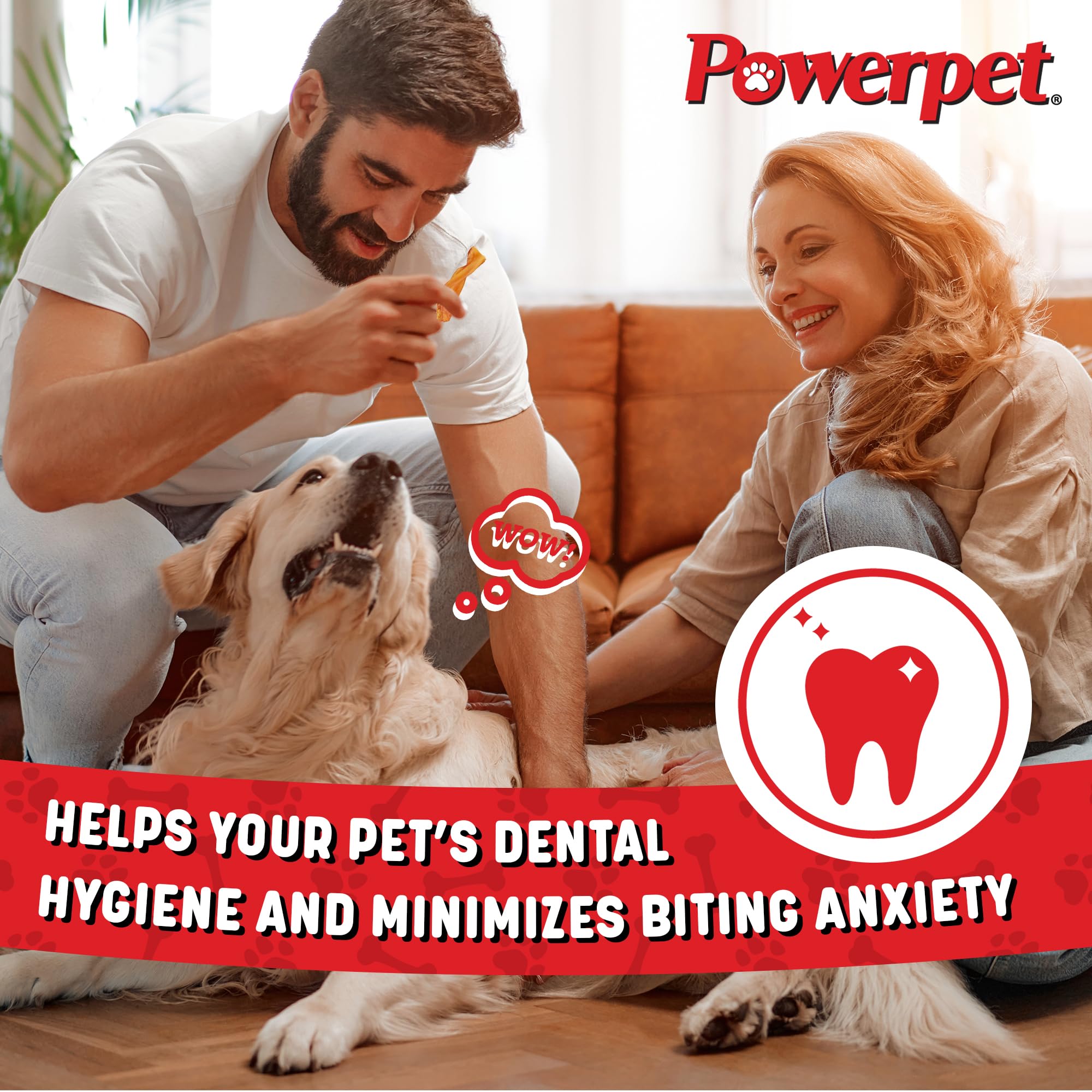 Powerpet Bully Stick Bites detalle de textura para masticación prolongada