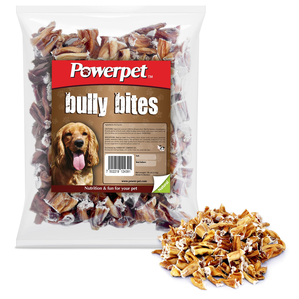 Powerpet Bully Stick Bites muestra del producto para masticación segura y duradera en perros