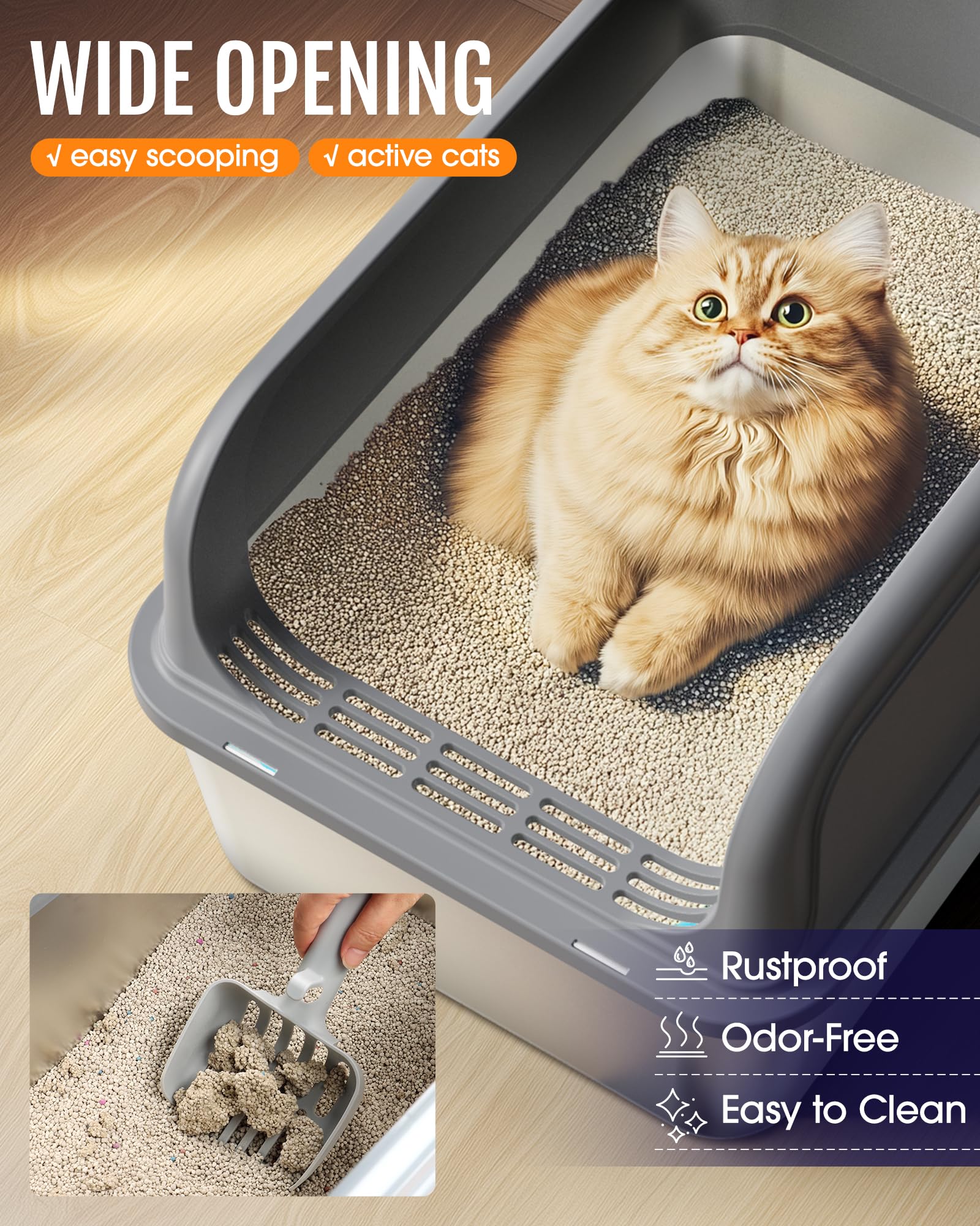 Powools caja de arena inoxidable, superficie resistente para uso prolongado.