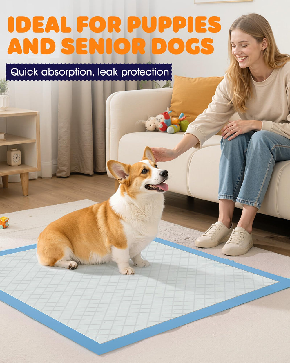 Powools Puppy Pads ofrecen confort para las patas de tu cachorro.