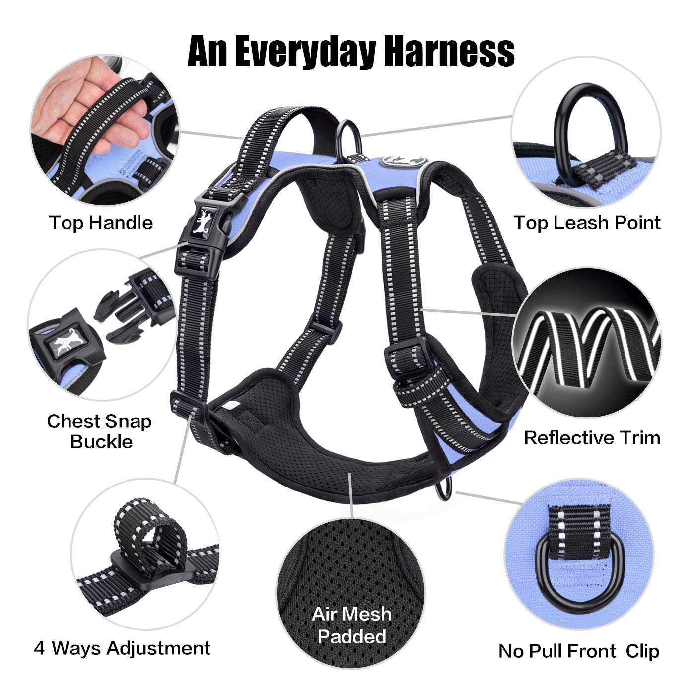PoyPet arnés confort diario, ideal para paseos, entrenamiento y aventuras.