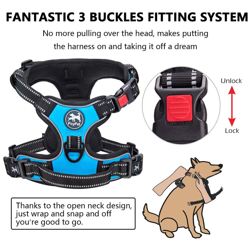PoyPet arnés para perros con dorso-clips para paseos relajados y seguros.