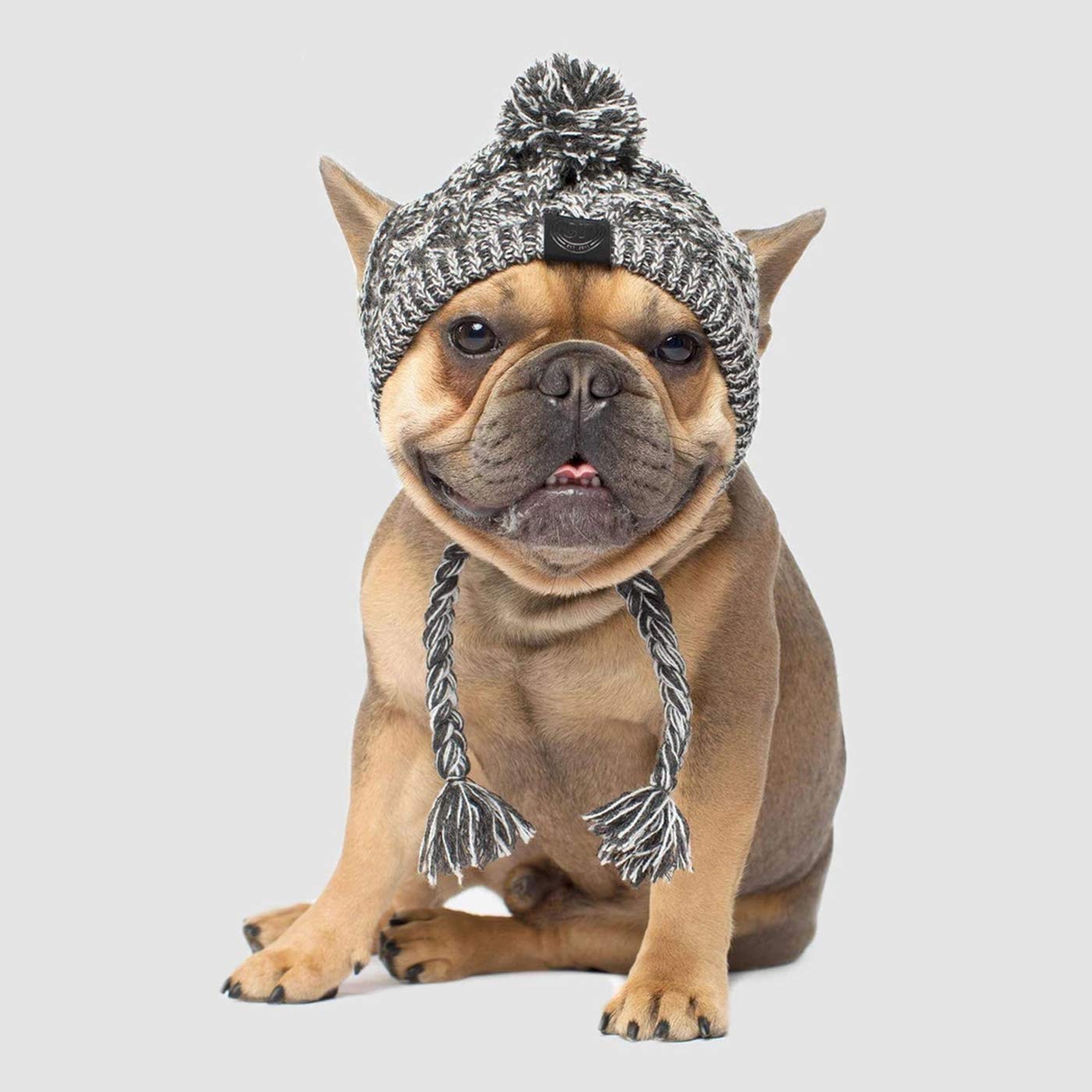 PQIQP boina para perro invierno con trenza larga, mantiene orejas cálidas
