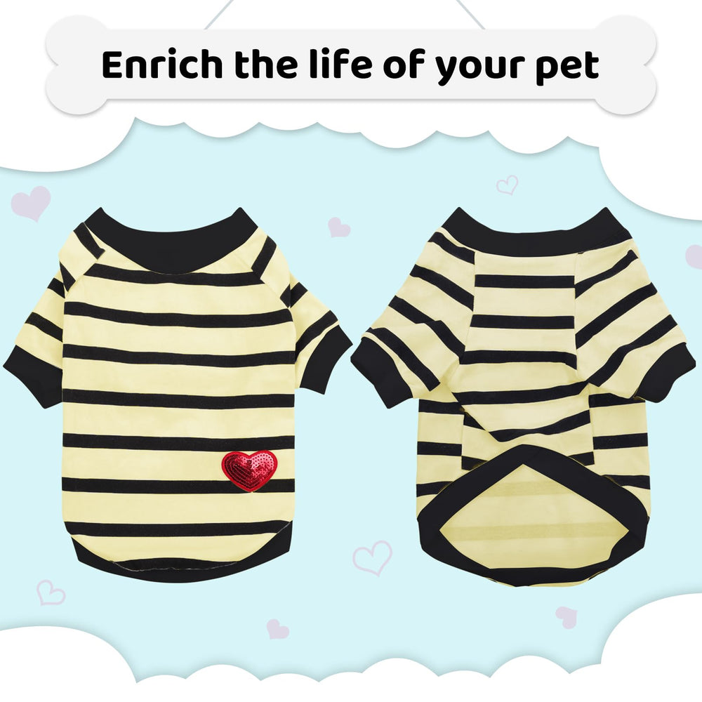 Presentación de regalo de camiseta para perro rayas beige de Preferhouse