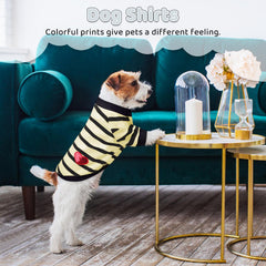 Camiseta Preferhouse para perro, rayas beige, secado rápido