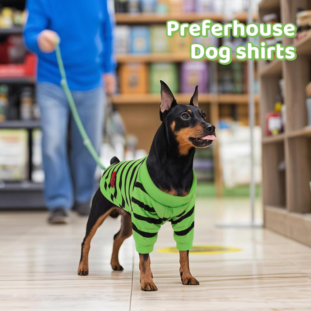 Preferhouse camiseta rayas verde, lavable a máquina para uso frecuente.