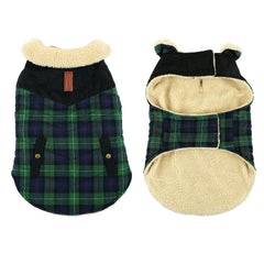 Preferhouse chaqueta a cuadros para perro verde XS, diseño clásico para salidas diarias.