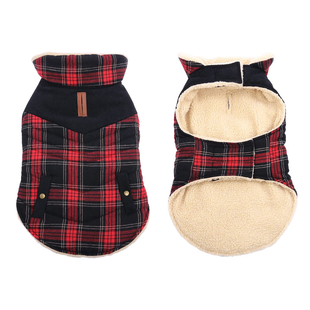Preferhouse chaqueta para perro cuadros interior cálido, sensación suave