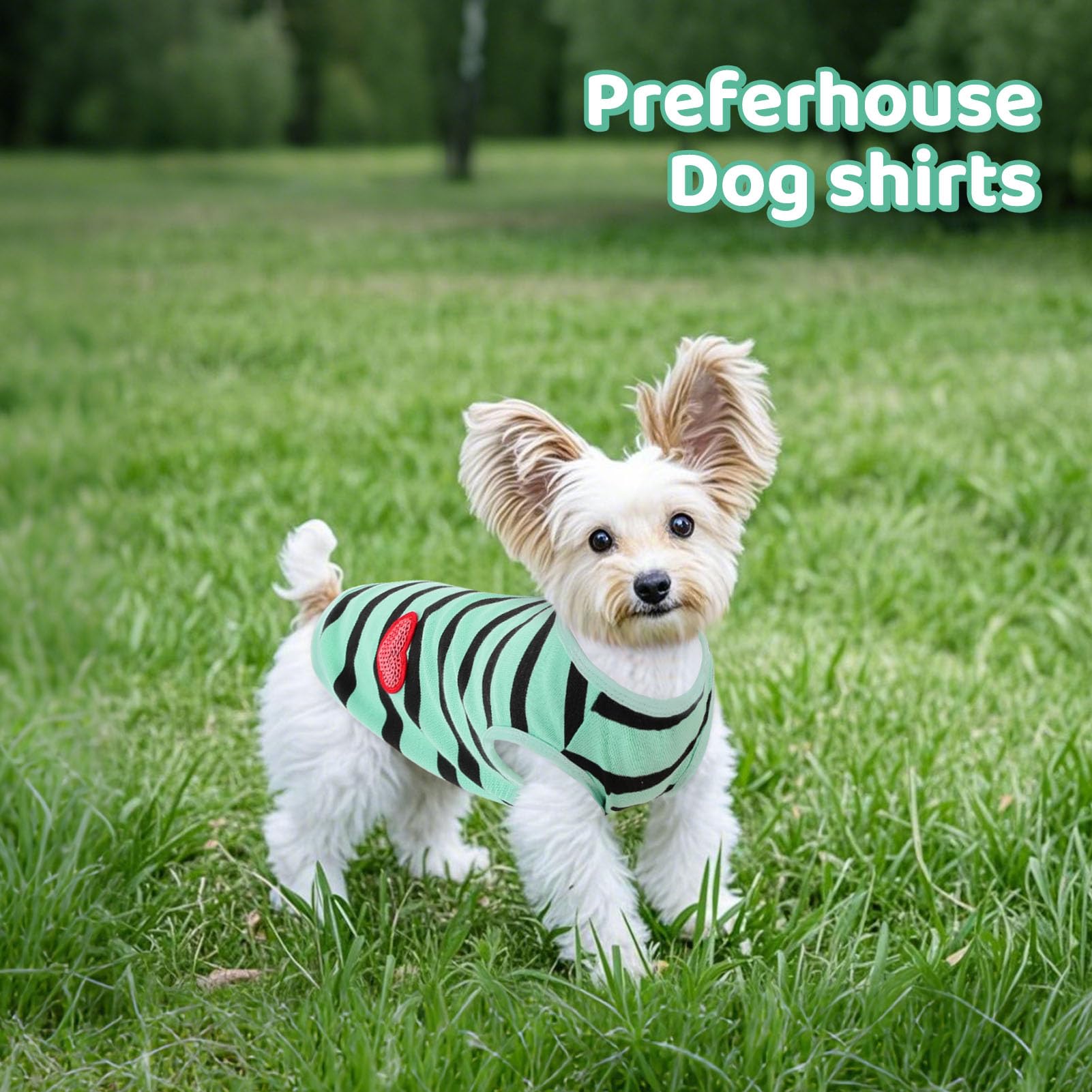 Camiseta rayas de Preferhouse para perros, regalo ideal para dueños de mascotas.