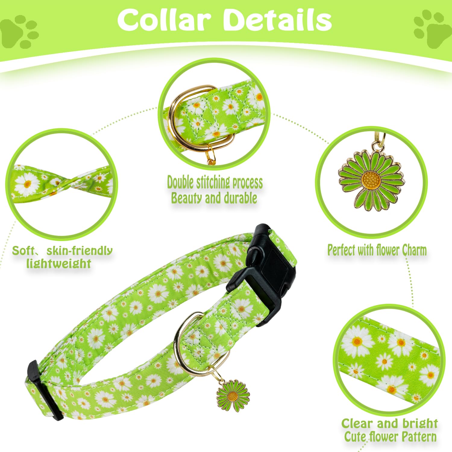 PREHAI collar colorido con colgante adorable para perros grandes y pequeños.