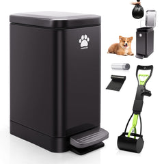 PREMJIN cubo-basura exterior 12L con pedal evita contacto al desechar