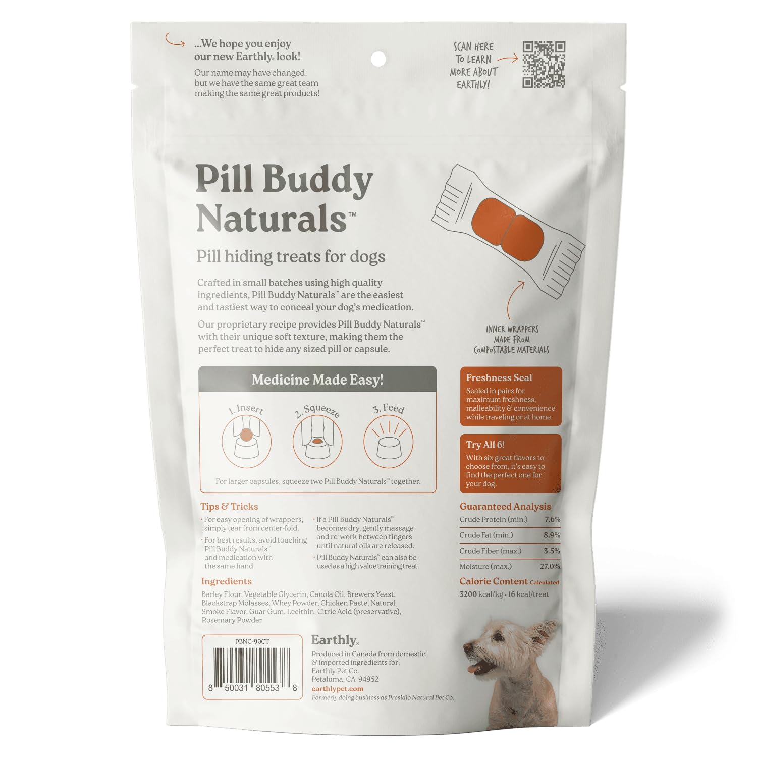 Presidio Earthly Pill Buddy Naturals, formato compacto para bolsos y maletas
