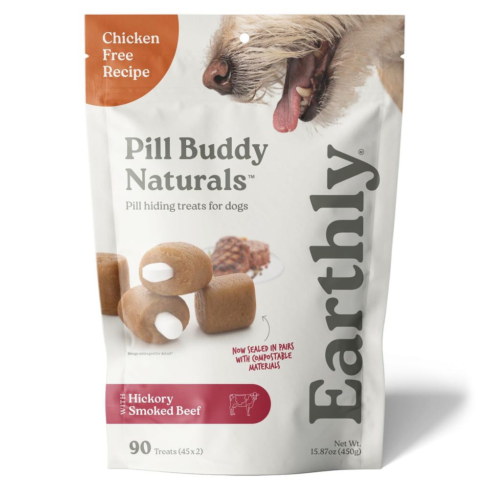 Presidio Earthly Pill Buddy Naturals con nuevo empaque, mantiene la frescura para perros.