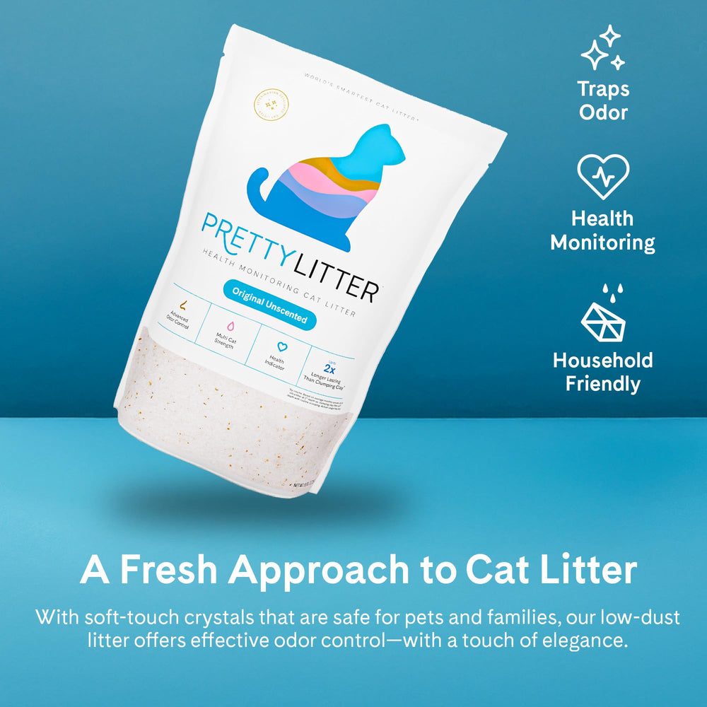 PrettyLitter: dos paquetes de 6 libras para cubrir dos meses por gato.
