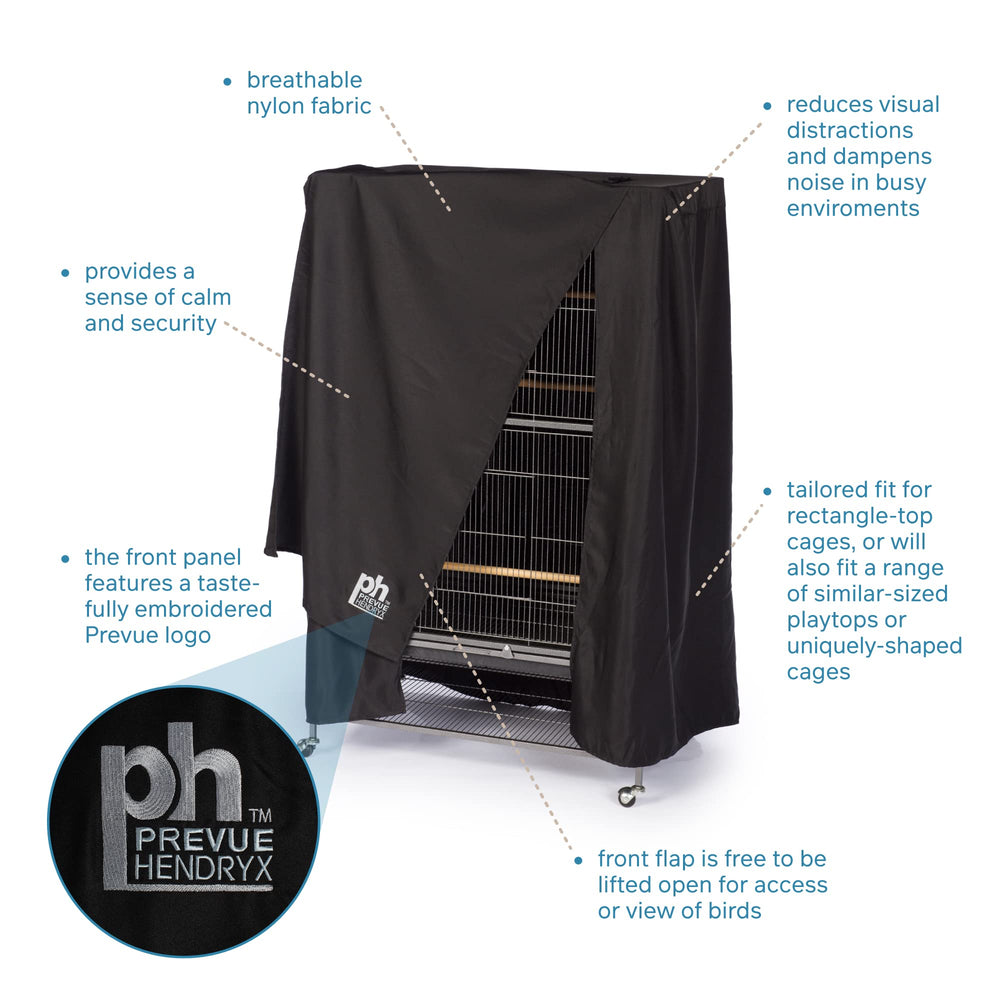 PH Prevue Hendryx cobertor jaula aves con logotipo negro mejora apariencia