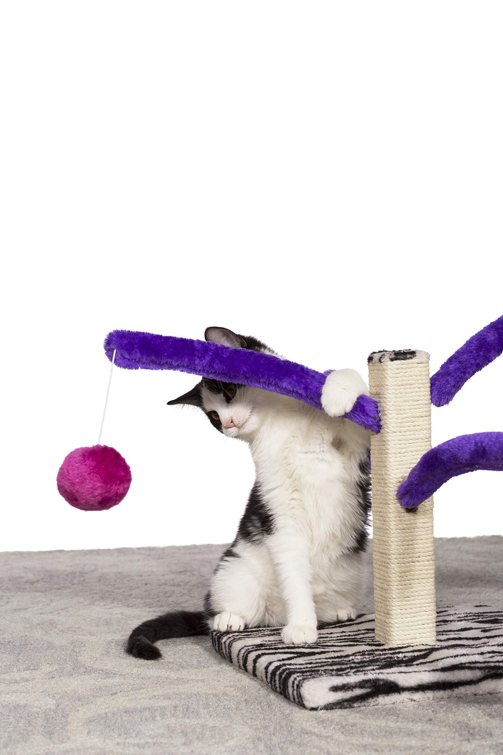 Kitty Power Bounce 'n Spring Scratcher: superficie suave de peluche para juego cómodo
