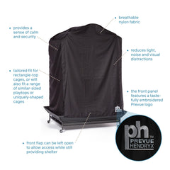 PH Prevue Hendryx Prevue Pet Extra Large cubrejaula – dorso mostra la cobertura total