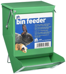 Alimentador bin metal verde de Prevue para roedores, práctico y duradero
